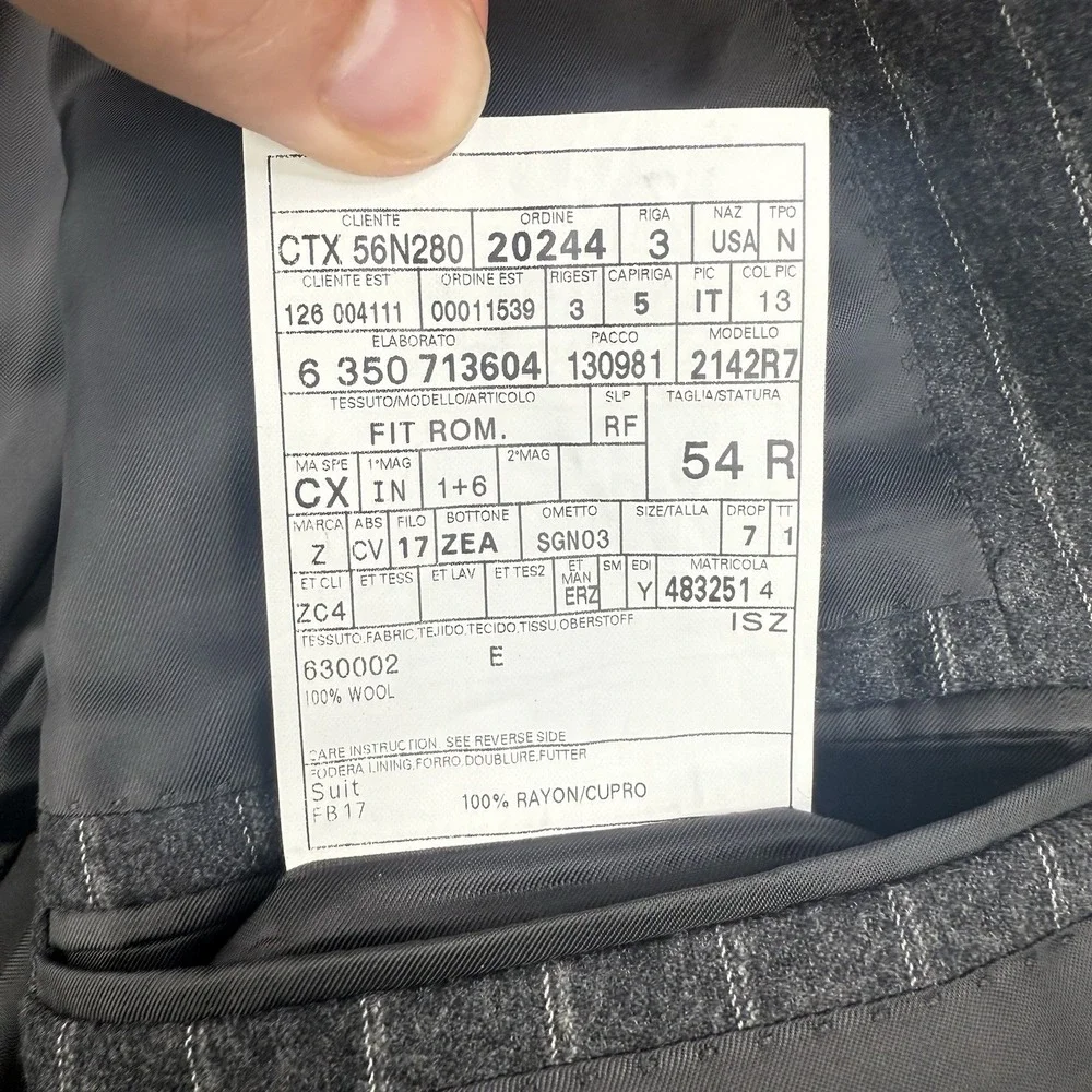 Ermenegildo Zegna Blazer Mens 54R Gray Striped Neiman Marcus Wool Sports‎ Coat